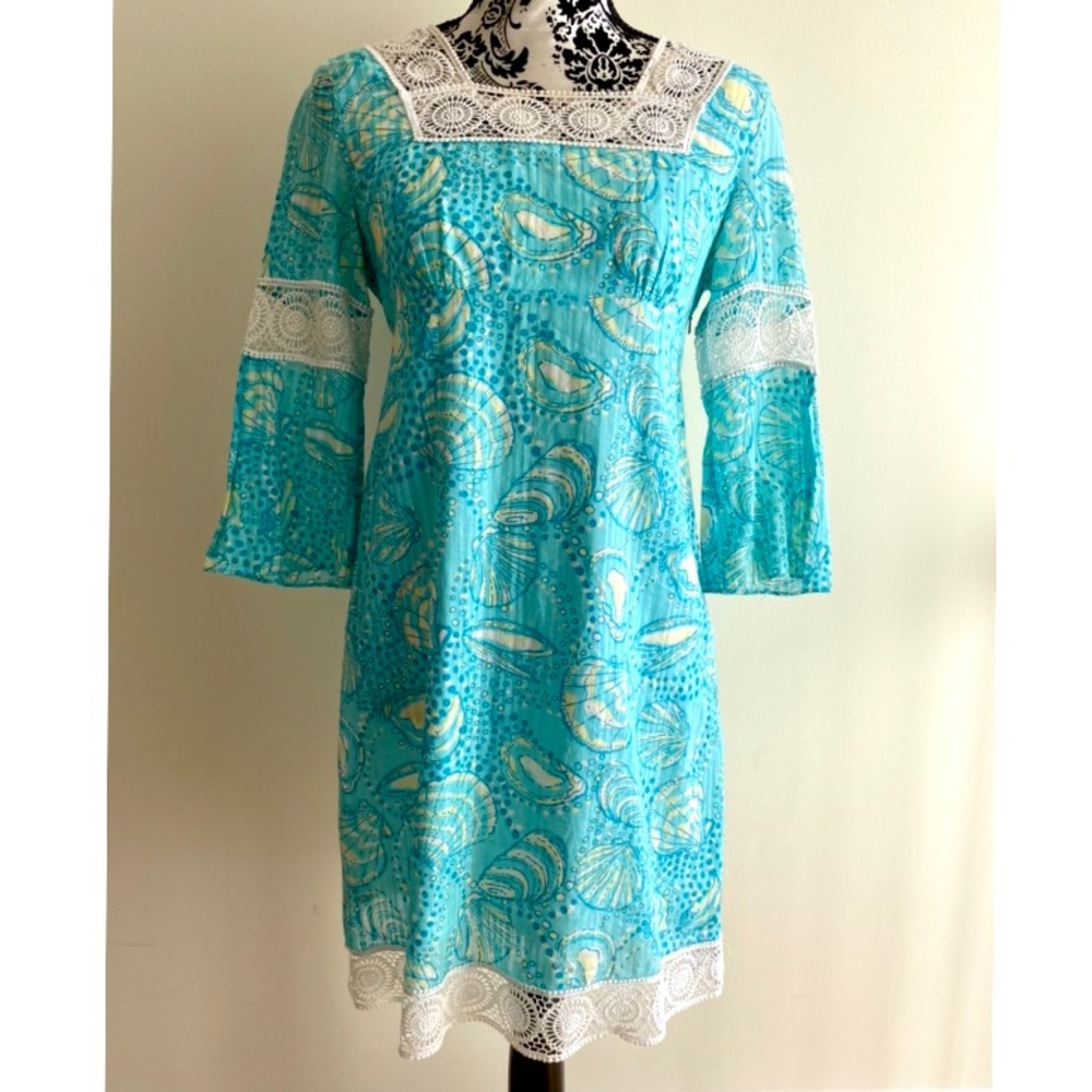 Blue Lily Pulitzer dress- vintage- longish sleeve